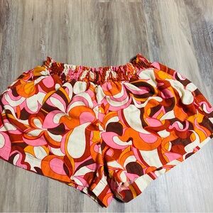 Ava & Viv Women’s Orange/Pink/Red Design Summer Shorts size 1x